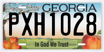 GA license plate PXH1028