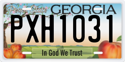 GA license plate PXH1031