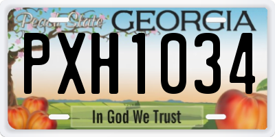 GA license plate PXH1034