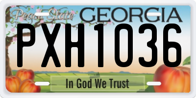 GA license plate PXH1036