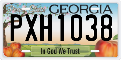 GA license plate PXH1038