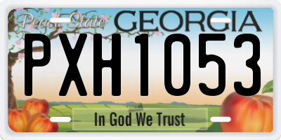 GA license plate PXH1053