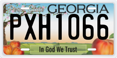 GA license plate PXH1066