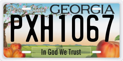 GA license plate PXH1067