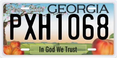 GA license plate PXH1068