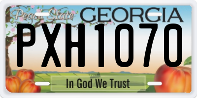 GA license plate PXH1070