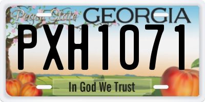 GA license plate PXH1071