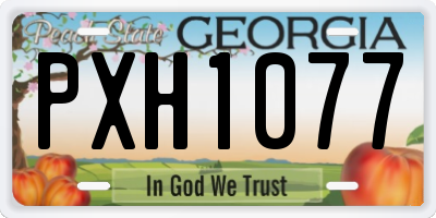 GA license plate PXH1077