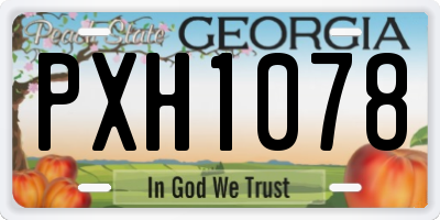GA license plate PXH1078