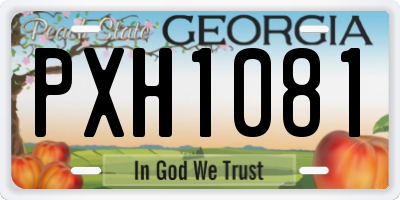GA license plate PXH1081