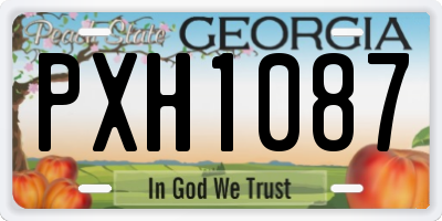 GA license plate PXH1087