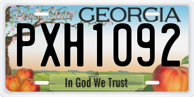 GA license plate PXH1092