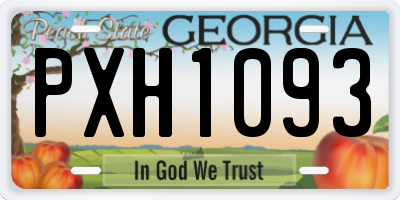 GA license plate PXH1093