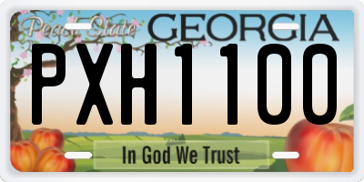 GA license plate PXH1100