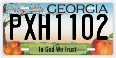GA license plate PXH1102