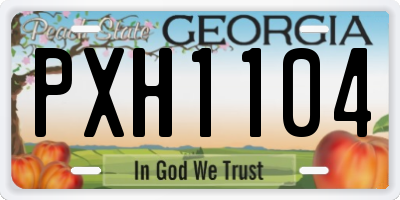 GA license plate PXH1104