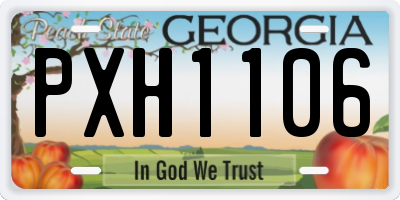 GA license plate PXH1106
