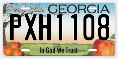 GA license plate PXH1108