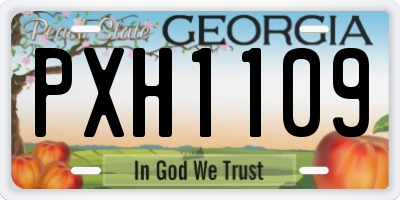 GA license plate PXH1109
