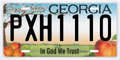 GA license plate PXH1110