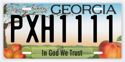GA license plate PXH1111