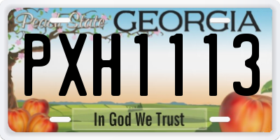 GA license plate PXH1113