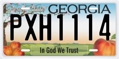 GA license plate PXH1114