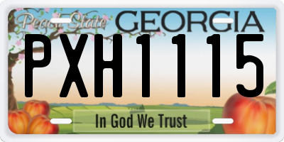 GA license plate PXH1115