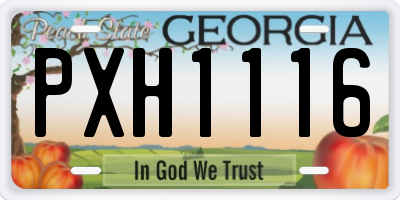 GA license plate PXH1116