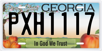 GA license plate PXH1117