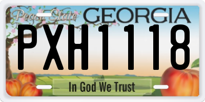 GA license plate PXH1118