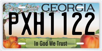 GA license plate PXH1122