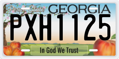 GA license plate PXH1125