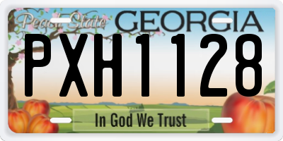 GA license plate PXH1128