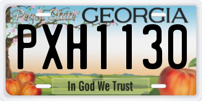 GA license plate PXH1130