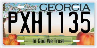 GA license plate PXH1135