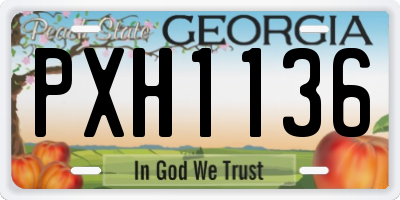 GA license plate PXH1136