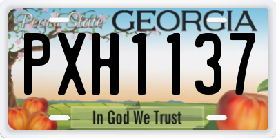 GA license plate PXH1137