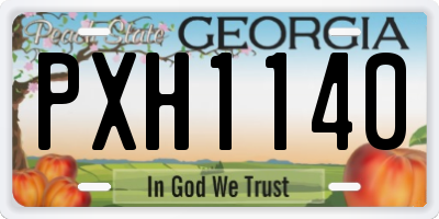 GA license plate PXH1140