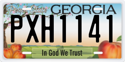 GA license plate PXH1141
