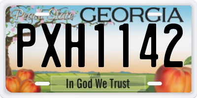 GA license plate PXH1142