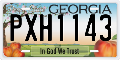 GA license plate PXH1143