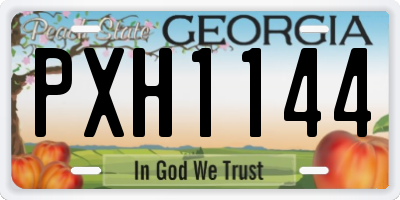 GA license plate PXH1144