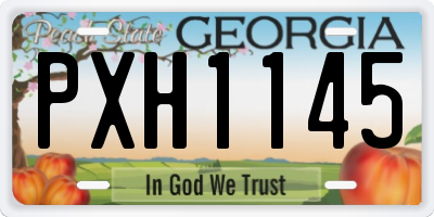 GA license plate PXH1145