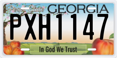 GA license plate PXH1147