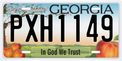 GA license plate PXH1149