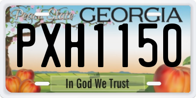 GA license plate PXH1150