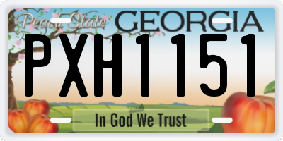 GA license plate PXH1151