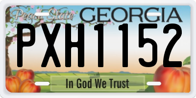 GA license plate PXH1152
