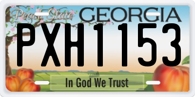 GA license plate PXH1153